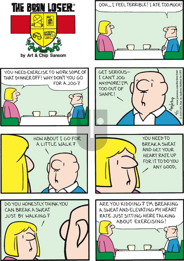 The Born Loser on Sunday April 7, 2019 Comic Strip