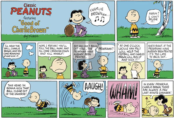 Peanuts on Sunday October 15, 2000 Comic Strip