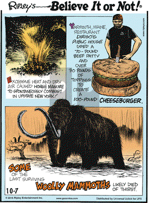 Ripley's Believe It or Not on Friday October 7, 2016 Comic Strip