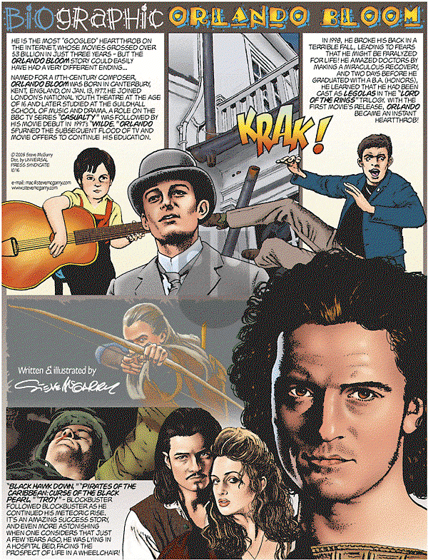 Biographic on Sunday October 16, 2005 Comic Strip