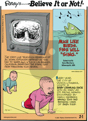 Ripley's Believe It or Not on Monday February 1, 2021 Comic Strip
