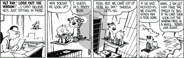 Calvin and Hobbes - Friday June 19, 1987 Comic Strip
