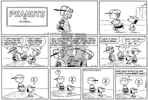 Peanuts on Sunday April 3, 1966 Comic Strip