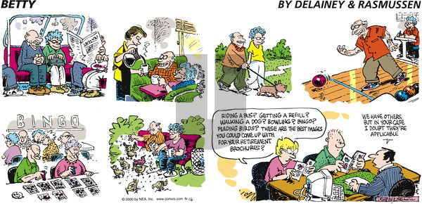 Betty on Sunday April 16, 2000 Comic Strip