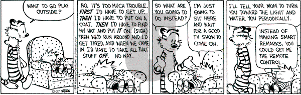 Calvin and Hobbes on Saturday December 27, 2014 Comic Strip