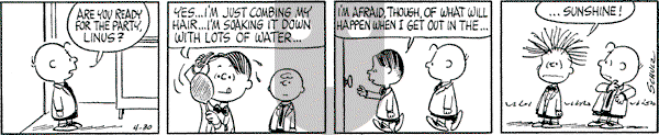 Peanuts - Thursday April 30, 1964 Comic Strip