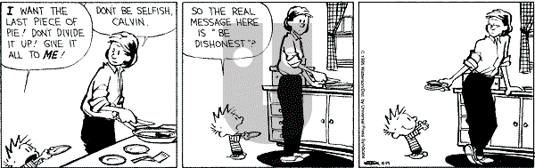 Calvin and Hobbes - Wednesday November 15, 1995 Comic Strip