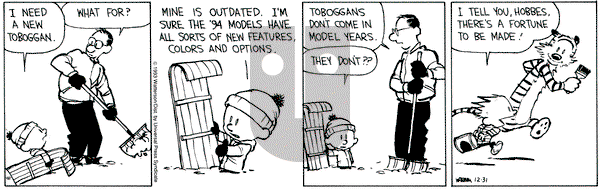 Calvin and Hobbes on Friday December 31, 1993 Comic Strip