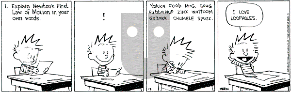 Calvin and Hobbes - Monday January 9, 1995 Comic Strip
