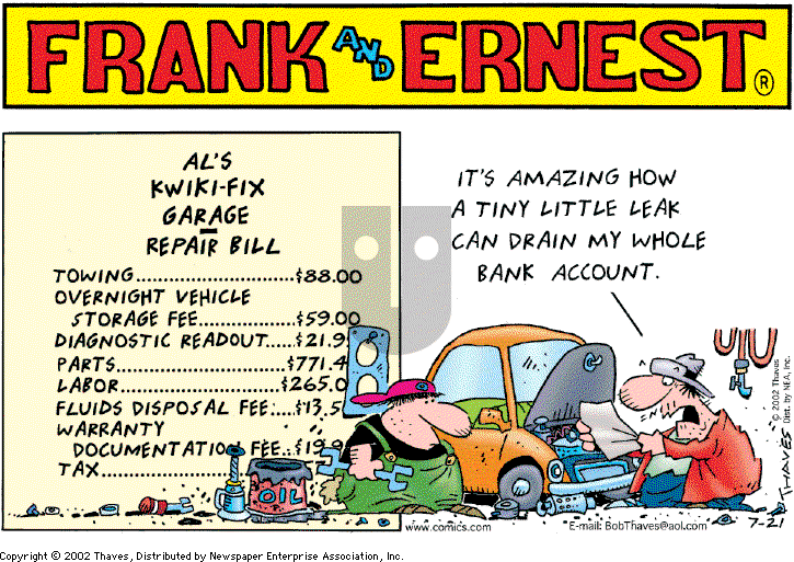Frank and Ernest on Sunday July 21, 2002 Comic Strip