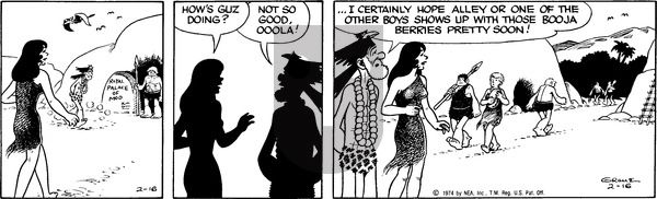 Alley Oop on Saturday February 16, 1974 Comic Strip