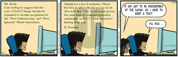The Boondocks - Friday February 22, 2002 Comic Strip