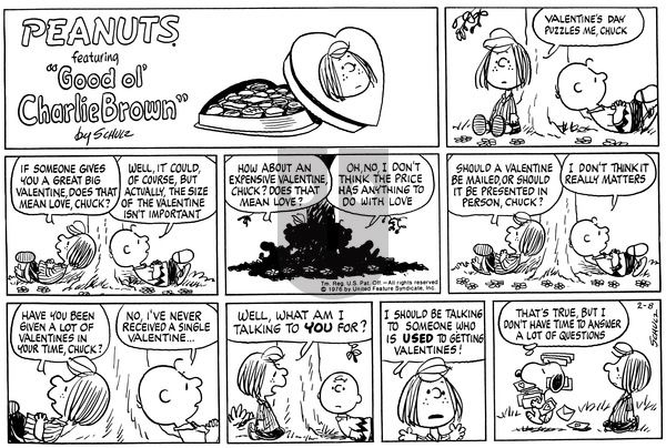 Peanuts on Sunday February 8, 1976 Comic Strip
