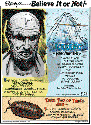 Ripley's Believe It or Not on Saturday May 24, 2014 Comic Strip