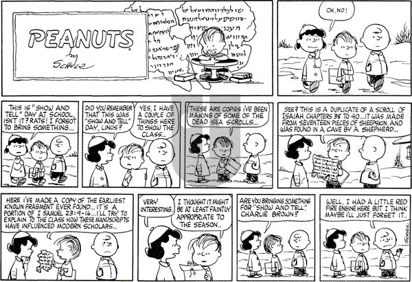 Peanuts - Sunday December 23, 1962 Comic Strip