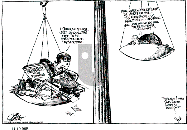 Pat Oliphant on Tuesday November 19, 1996 Comic Strip