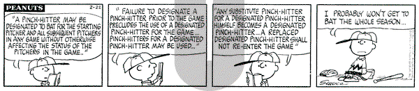 Peanuts on Thursday February 22, 1973 Comic Strip