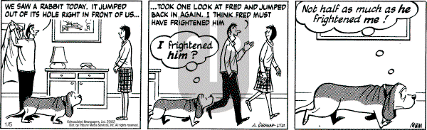Fred Basset on Saturday January 5, 2002 Comic Strip