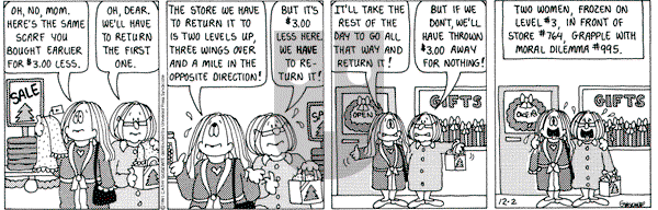 Cathy Classics on Monday December 2, 1991 Comic Strip