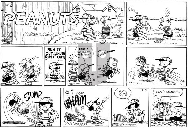Peanuts on Sunday May 19, 1957 Comic Strip