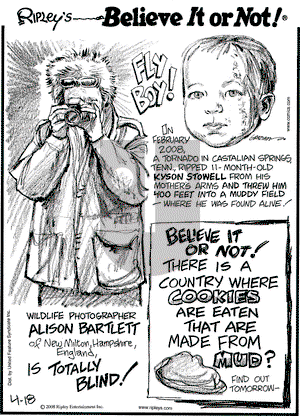 Ripley's Believe It or Not on Friday April 18, 2008 Comic Strip