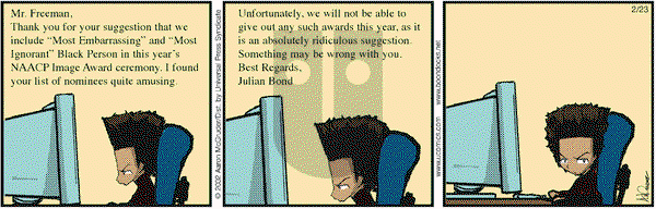 The Boondocks - Saturday February 23, 2002 Comic Strip