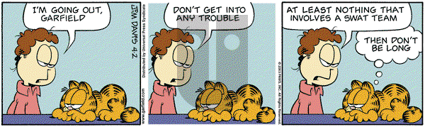 Garfield on Wednesday April 2, 2003 Comic Strip