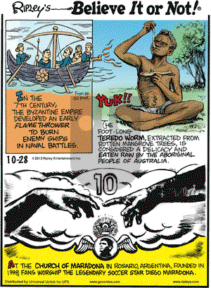 Ripley's Believe It or Not on Monday October 28, 2013 Comic Strip
