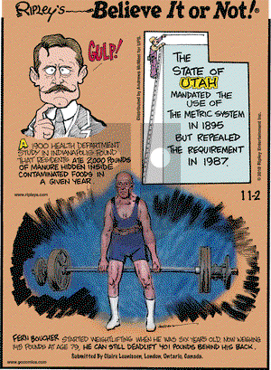 Ripley's Believe It or Not on Friday November 2, 2018 Comic Strip