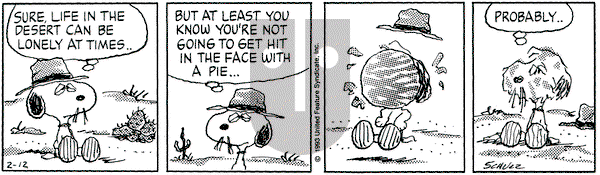 Peanuts - Friday February 12, 1993 Comic Strip