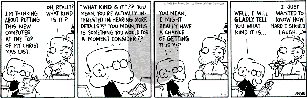FoxTrot on Wednesday December 11, 1996 Comic Strip