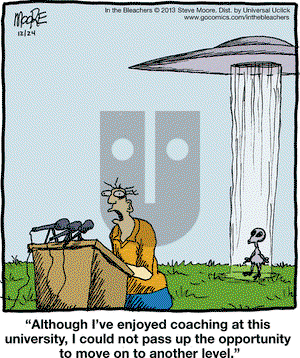 In the Bleachers on Tuesday December 24, 2013 Comic Strip