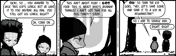The Boondocks - Wednesday November 21, 2001 Comic Strip