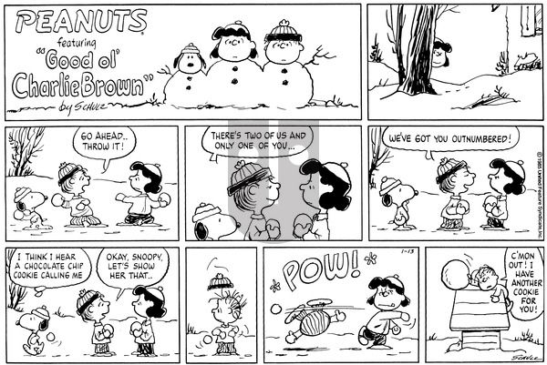 Peanuts on Sunday January 13, 1985 Comic Strip