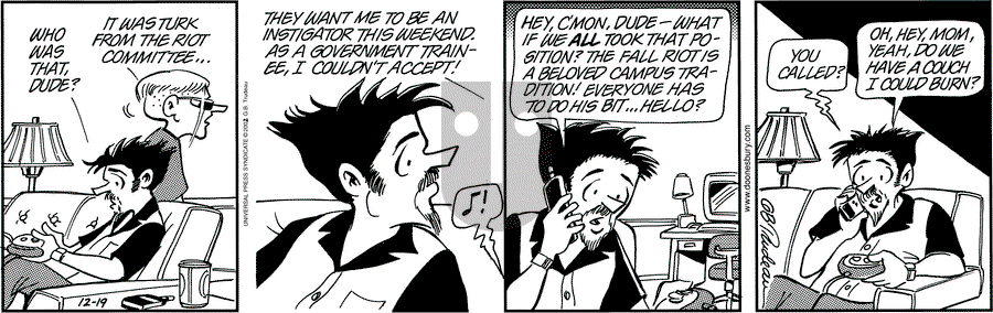 Doonesbury - Thursday December 19, 2002 Comic Strip