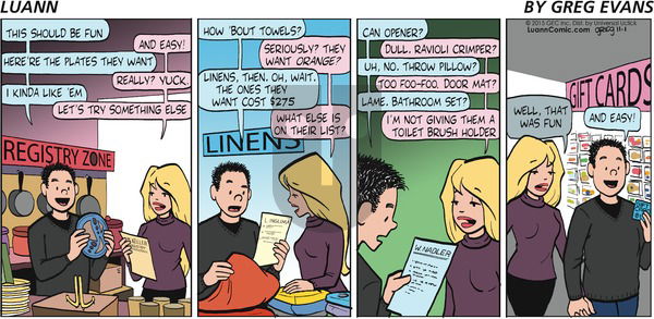 Luann on Sunday November 1, 2015 Comic Strip