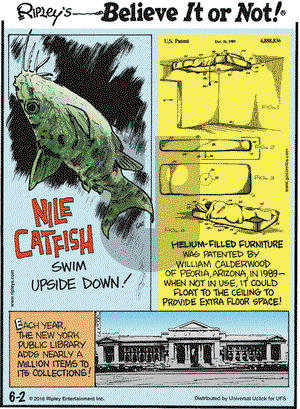 Ripley's Believe It or Not on Thursday June 2, 2016 Comic Strip