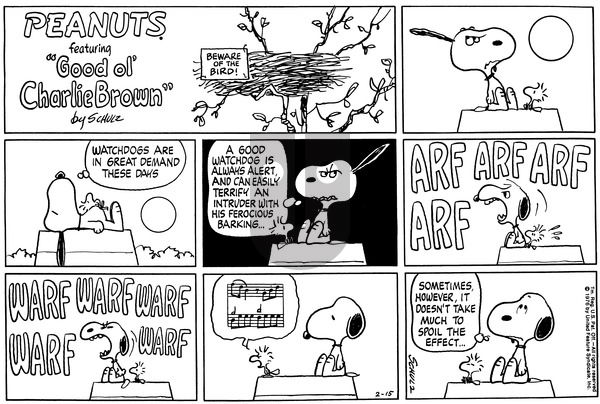 Peanuts on Sunday February 15, 1976 Comic Strip