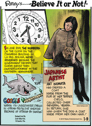 Ripley's Believe It or Not on Friday January 9, 2015 Comic Strip