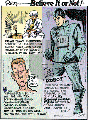 Ripley's Believe It or Not - Monday May 4, 2009 Comic Strip