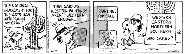 Peanuts on Monday June 4, 1990 Comic Strip