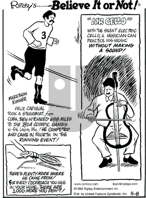 Ripley's Believe It or Not on Saturday May 8, 1999 Comic Strip