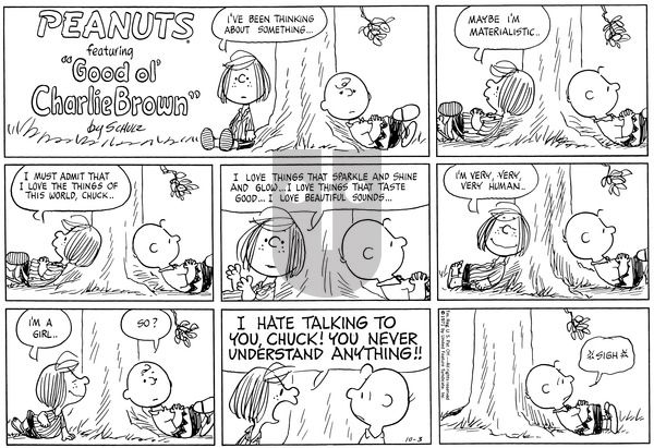 Peanuts on Sunday October 3, 1971 Comic Strip