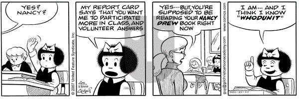 Nancy on Tuesday November 20, 2007 Comic Strip