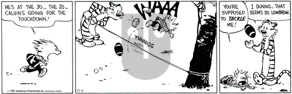 Calvin and Hobbes on Tuesday November 3, 2015 Comic Strip