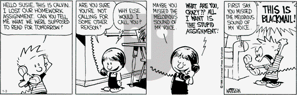 Calvin and Hobbes - Tuesday January 3, 2012 Comic Strip