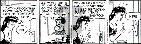 Nancy on Friday July 26, 1996 Comic Strip