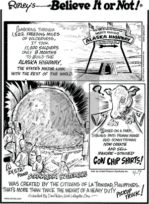 Ripley's Believe It or Not on Thursday April 7, 2005 Comic Strip