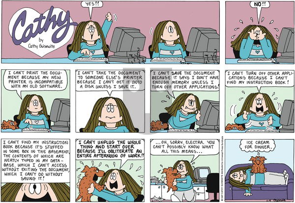 Cathy Classics on Thursday March 19, 1998 Comic Strip