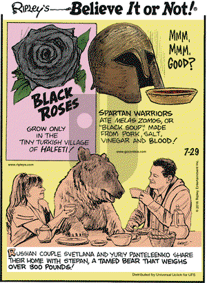 Ripley's Believe It or Not on Friday July 29, 2016 Comic Strip